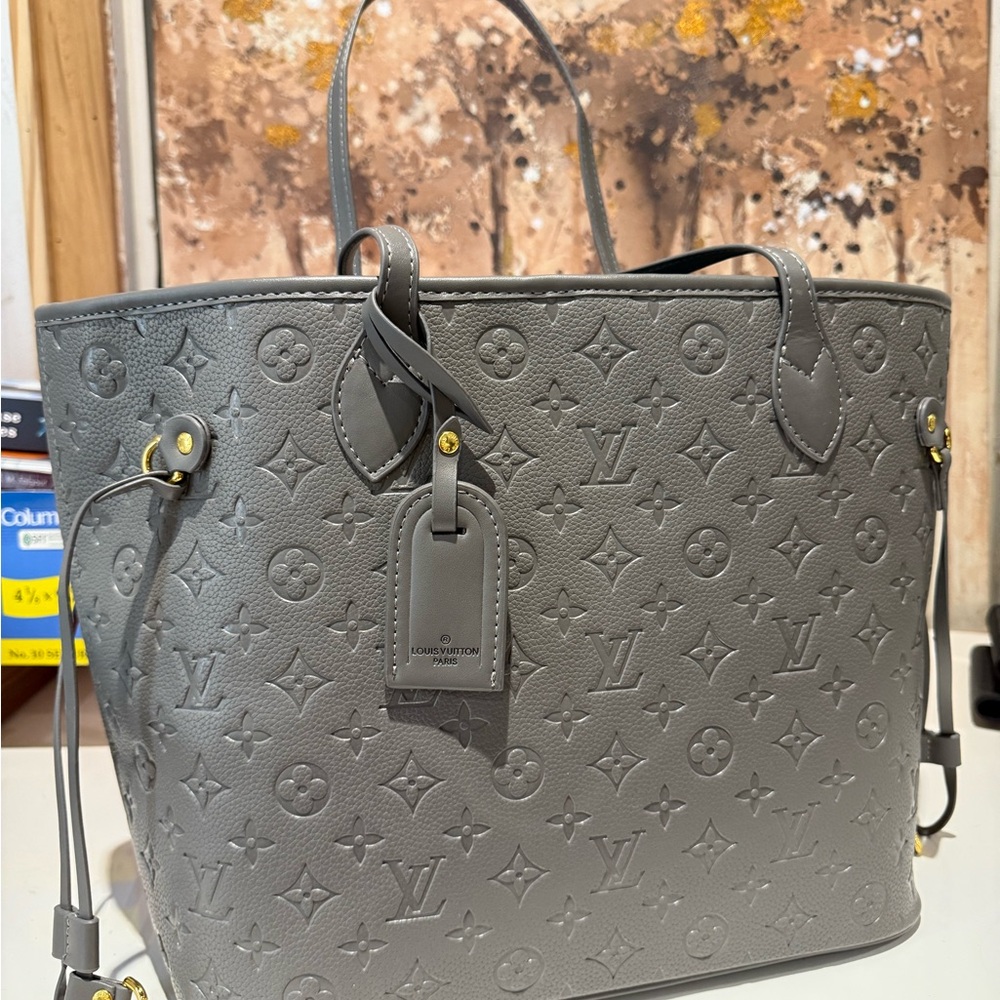 Louis Vuitton Gray Embossed Tote